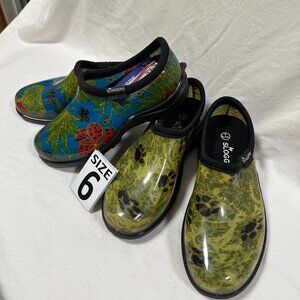 Two for One Price!! Sloggers Waterproof Rain Shoes - Paw Green & Mid Summer Blue